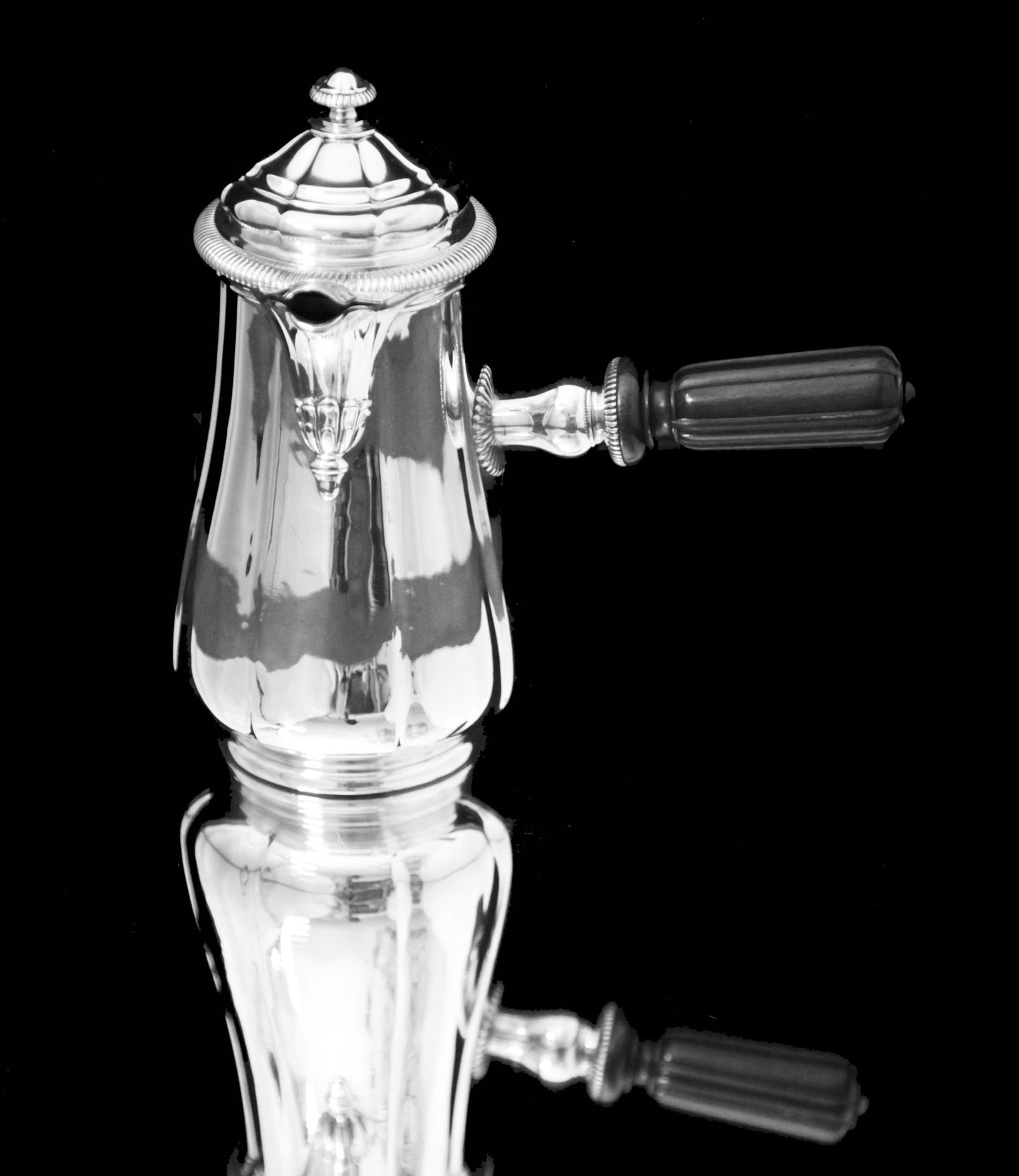 BOIN-TABURET, FABERGE - 8pc. FRENCH ANTIQUE 950 STERLING SILVER TEA SET + 6 FABERGE ESPRESSO CUPS ! - 19