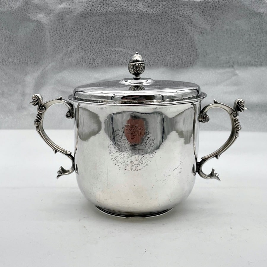 17th Century Antique Charles II Silver Large Porringer & Cover London 1684 Richard Marchant (1 of 14)