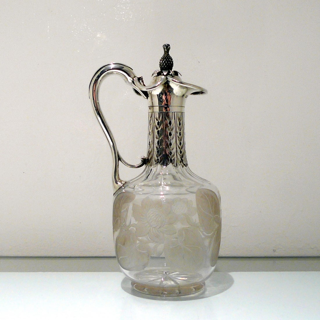 19th Century Antique Victorian Sterling Silver & Crystal Claret Jug London 1859 George Richards & (1 of 13)