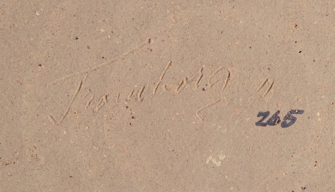 Frank Tromborg, Danish ceramist. Own workshop. Colossal ceramic bowl in bluish hues. - 6