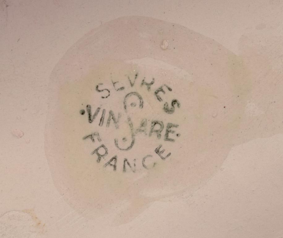 Sevres Vinsare, France. Colossal ceramic sculpture of two running greyhounds. Approx. 1930 - 9