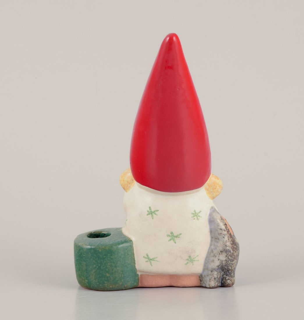 Lisa Larson for Gustavsberg. Candlestick holder. Girl elf and cat. Late 20th C. - 4