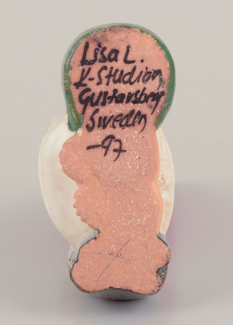 Lisa Larson for Gustavsberg. Candlestick holder. Girl elf and cat. Late 20th C. - 5