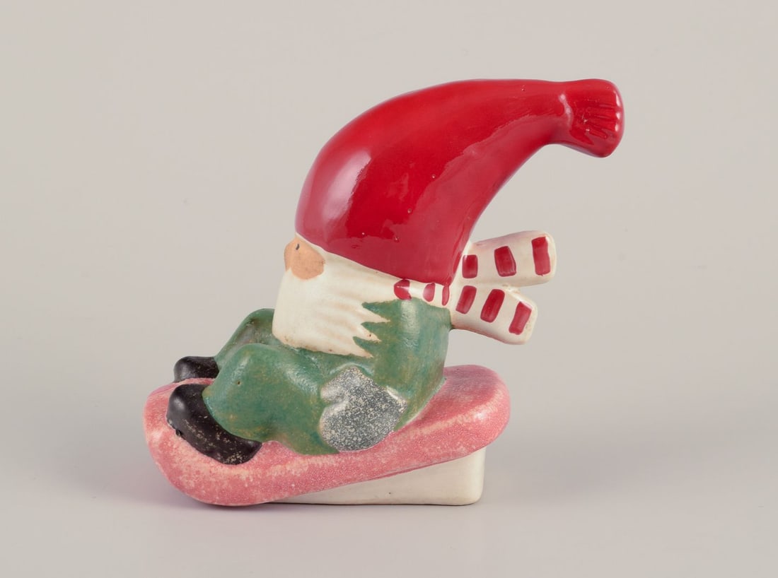 Lisa Larson for Gustavsberg. Candlestick holder. Elf on a sledge. Late 20th C. - 5