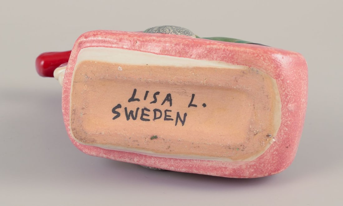 Lisa Larson for Gustavsberg. Candlestick holder. Elf on a sledge. Late 20th C. - 6