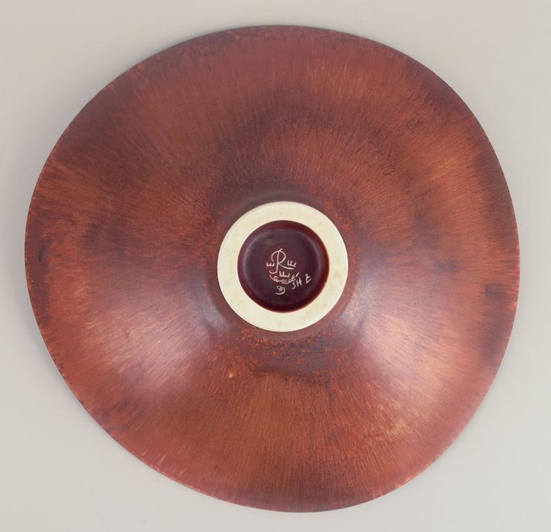 Carl Harry Stålhane for Rörstrand, Sweden. Large ceramic bowl with glaze in brown tones. - 8