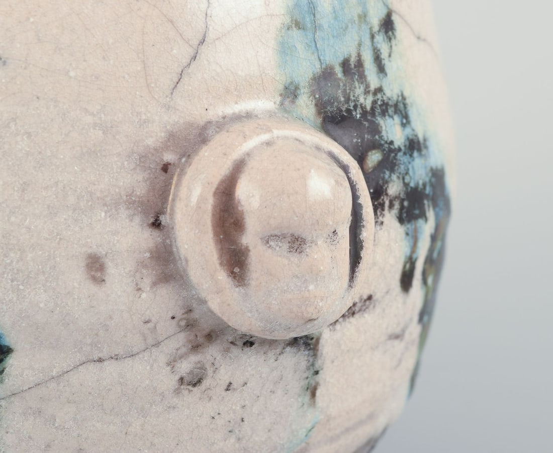 Rolf Fagerberg, Swedish ceramicist. Ceramic jar. Cream colored with abstract motifs. Late 20th C. - 4