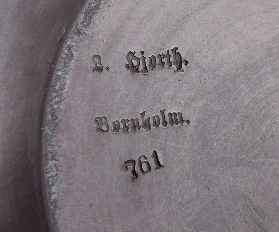 Hjorth, Bornholm. Two beautiful vases and a bowl in black terracotta. Early 1900s. - 8