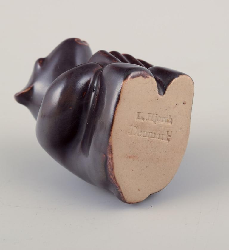 Hjorth, Bornholm. Three figurines of bear musicians in stoneware. Mid-20th C. - 5