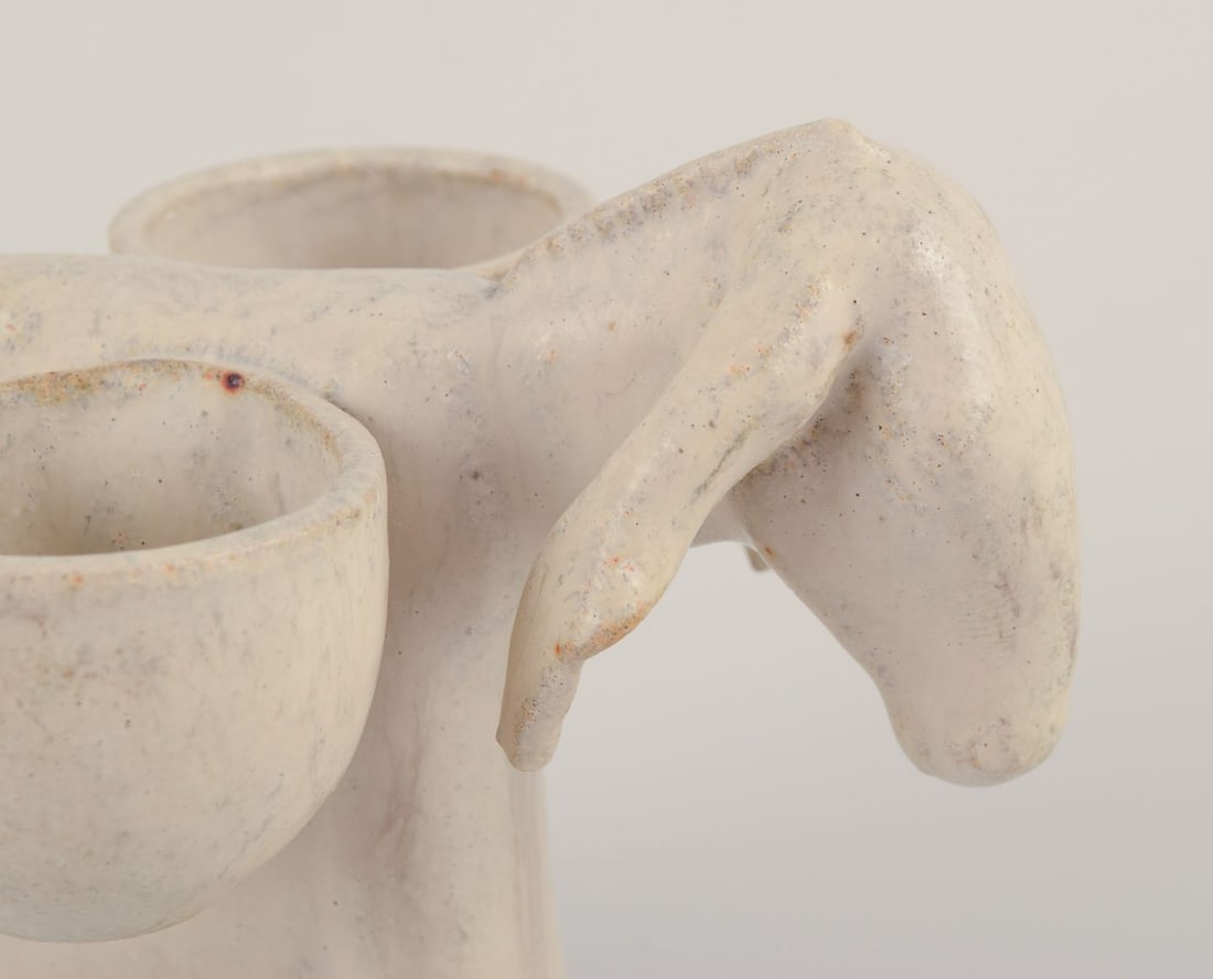 Arne Bang, Denmark. Own workshop. Figure of a donkey. Salt cellar. Mid-20th C. - 6