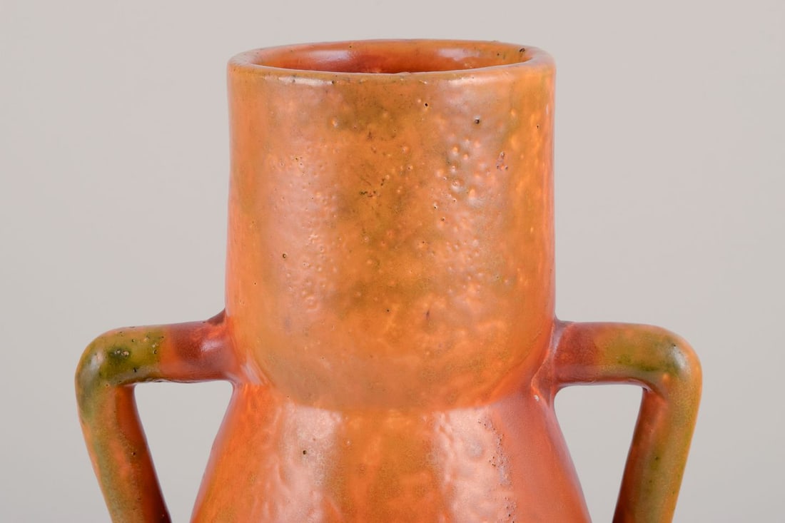 Martin Mortensen, Danish ceramicist. Ceramic Art Nouveau vase with handles. - 5