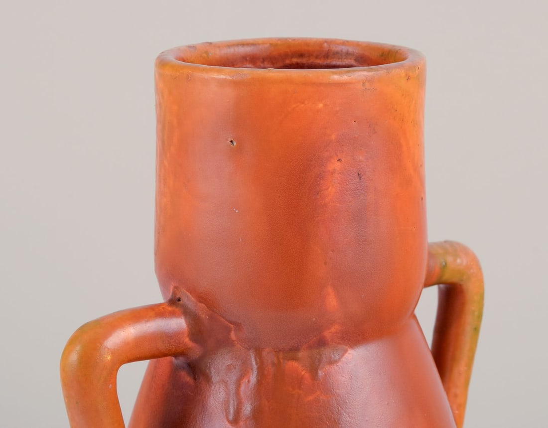 Martin Mortensen, Danish ceramicist. Ceramic Art Nouveau vase with handles. - 6
