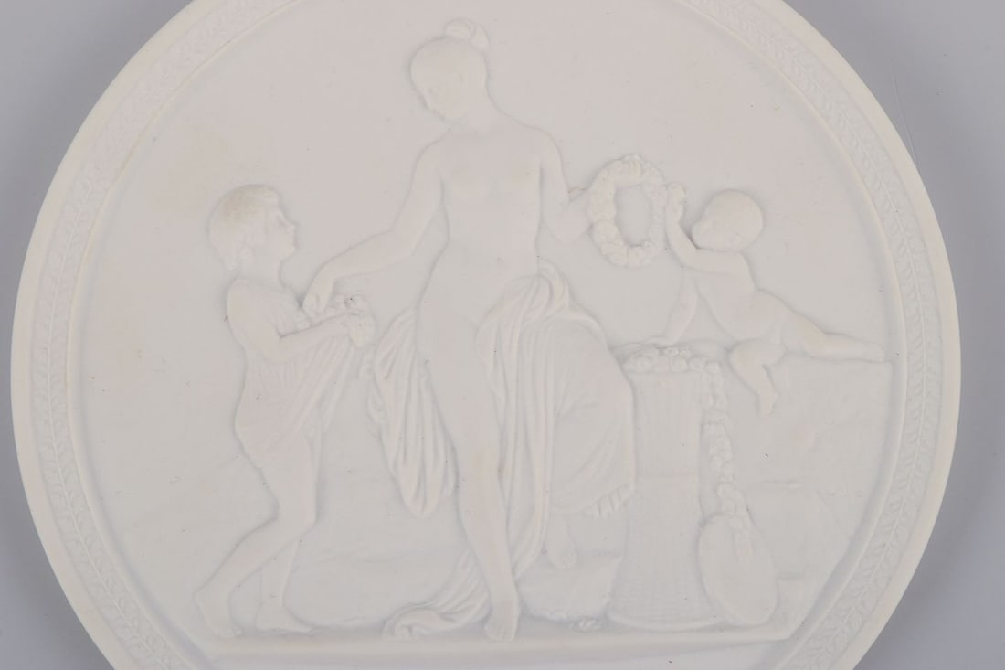 Royal Copenhagen. Three biscuit wall plaques, after motifs by Bertil Thorvaldsen. - 8