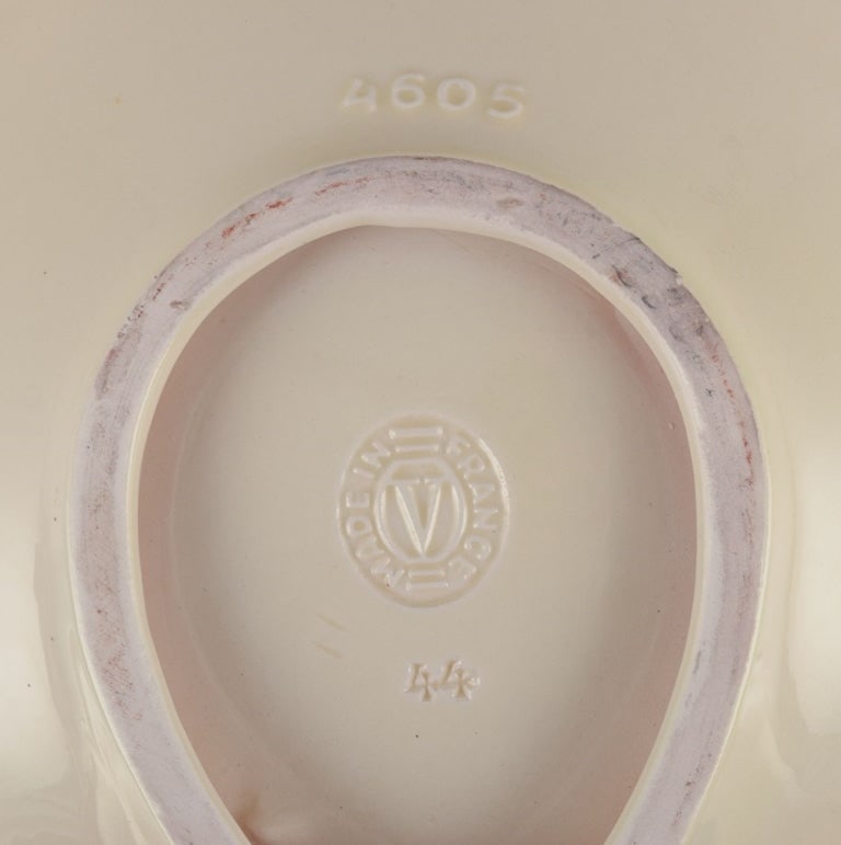 French ceramic dish. Triple and shell-shaped form. 1940s - 8