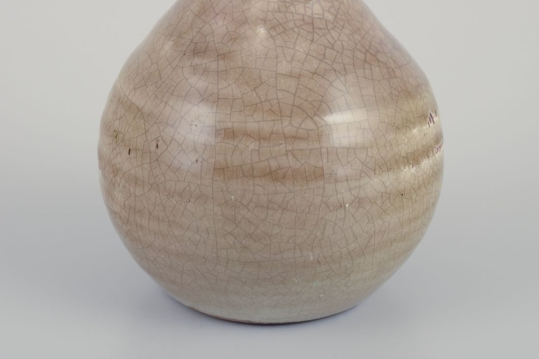 European studio ceramicist. Round vase with a two-part neck. 1970s/80s - 4