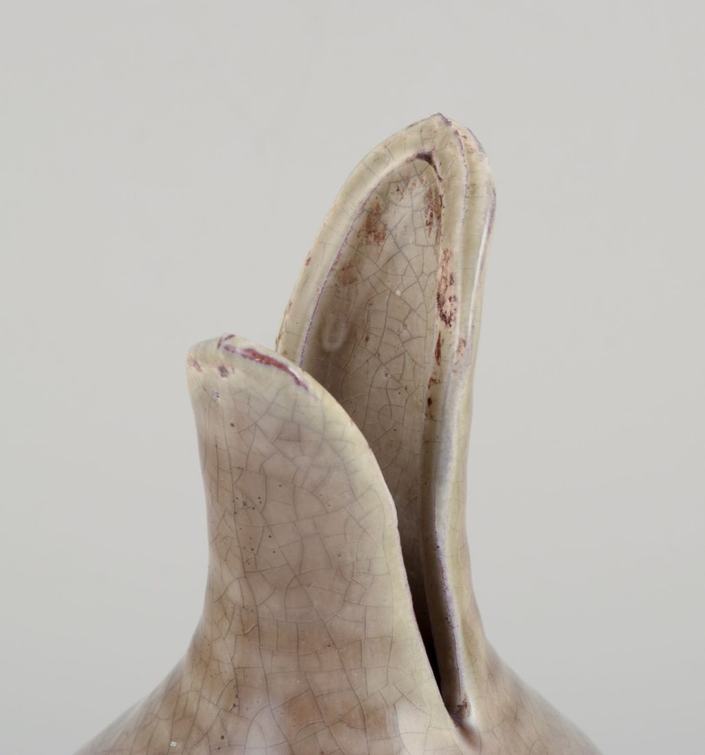 European studio ceramicist. Round vase with a two-part neck. 1970s/80s - 6