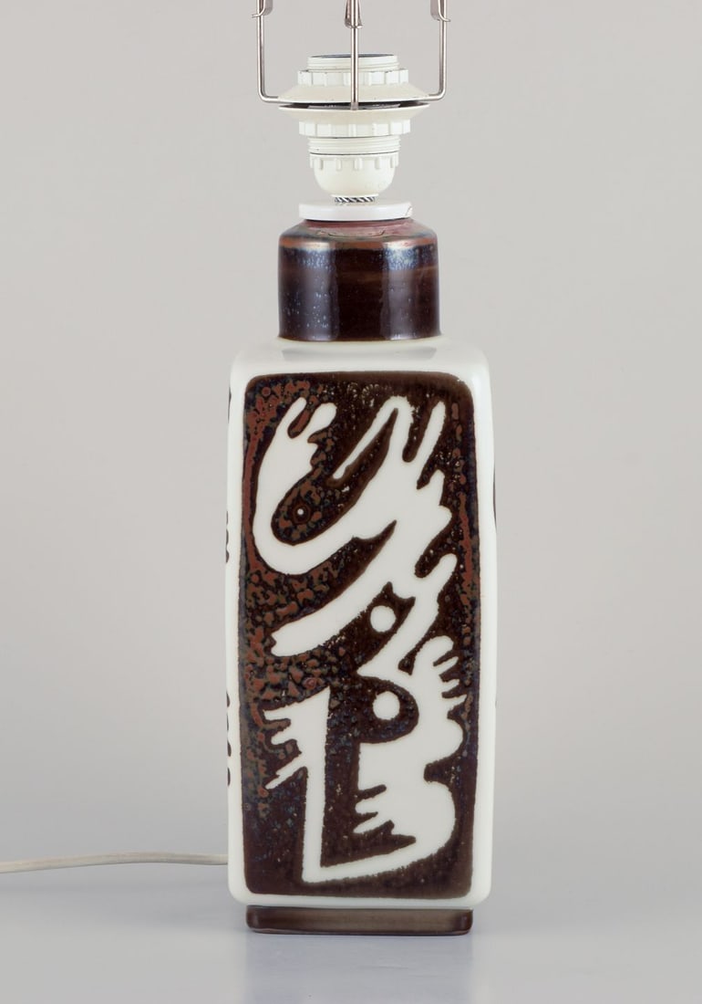 Carl Harry Stålhane for Rörstrand. Large "Orient" ceramic table lamp. Japanese style. - 2