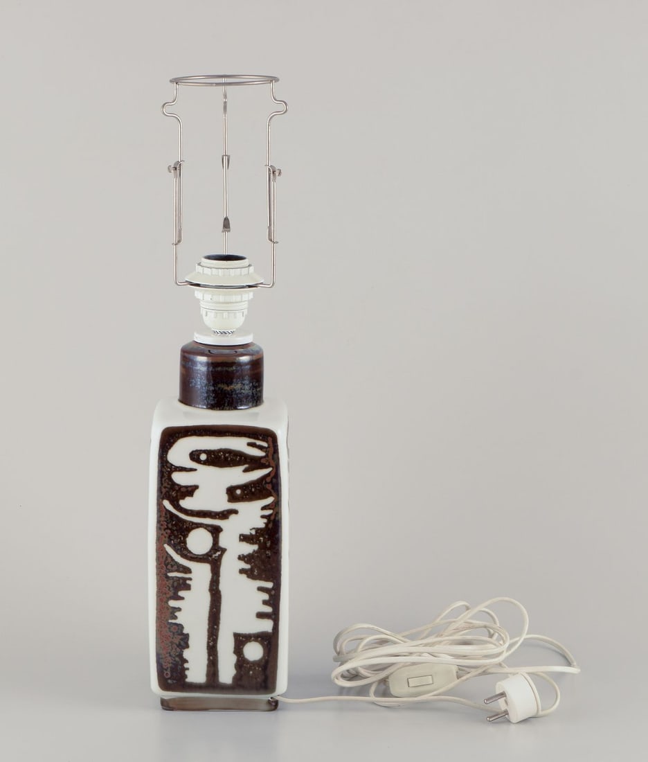 Carl Harry Stålhane for Rörstrand. Large "Orient" ceramic table lamp. Japanese style. - 6