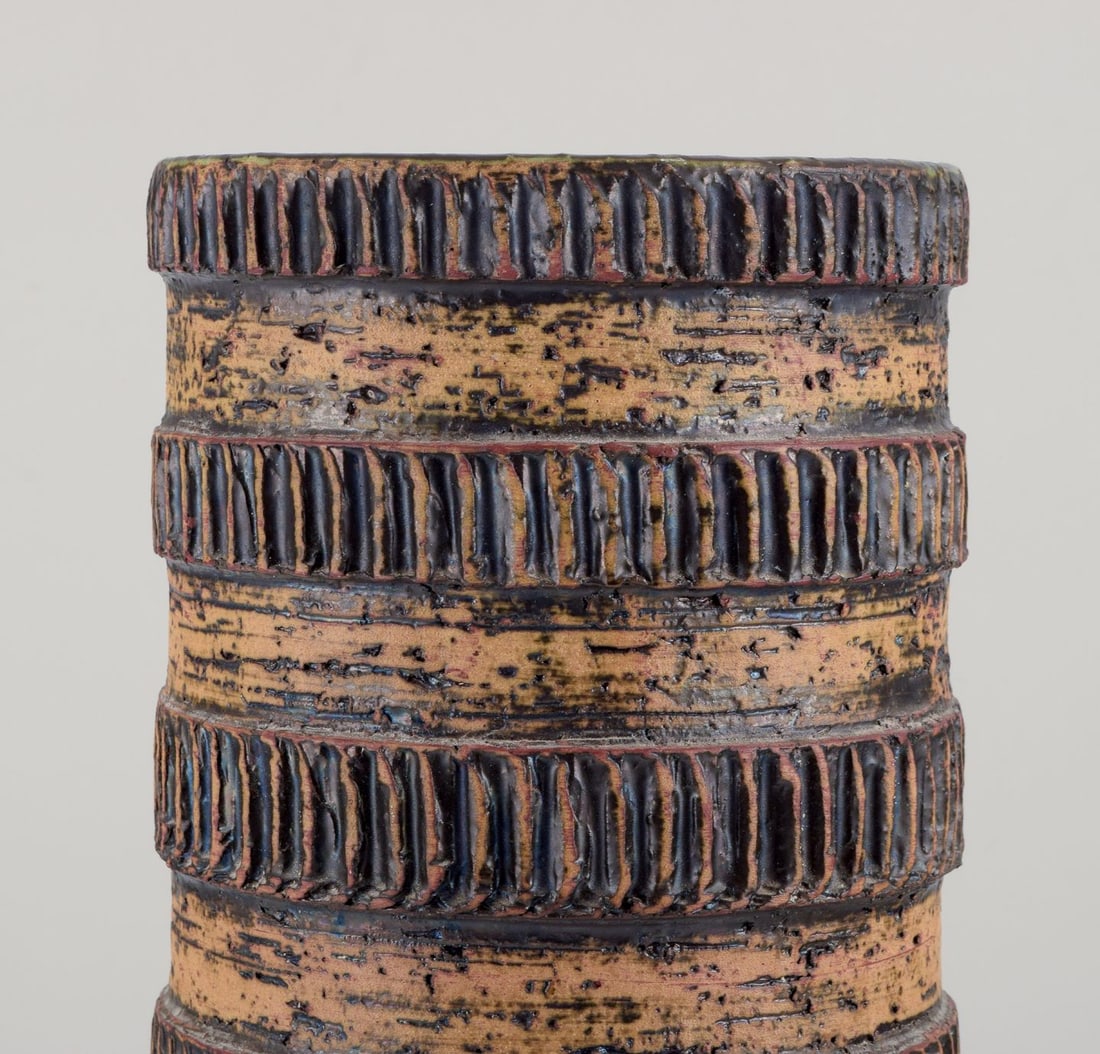 German floor vase in ceramic. Chamotte clay. Approx. 1960s - 4