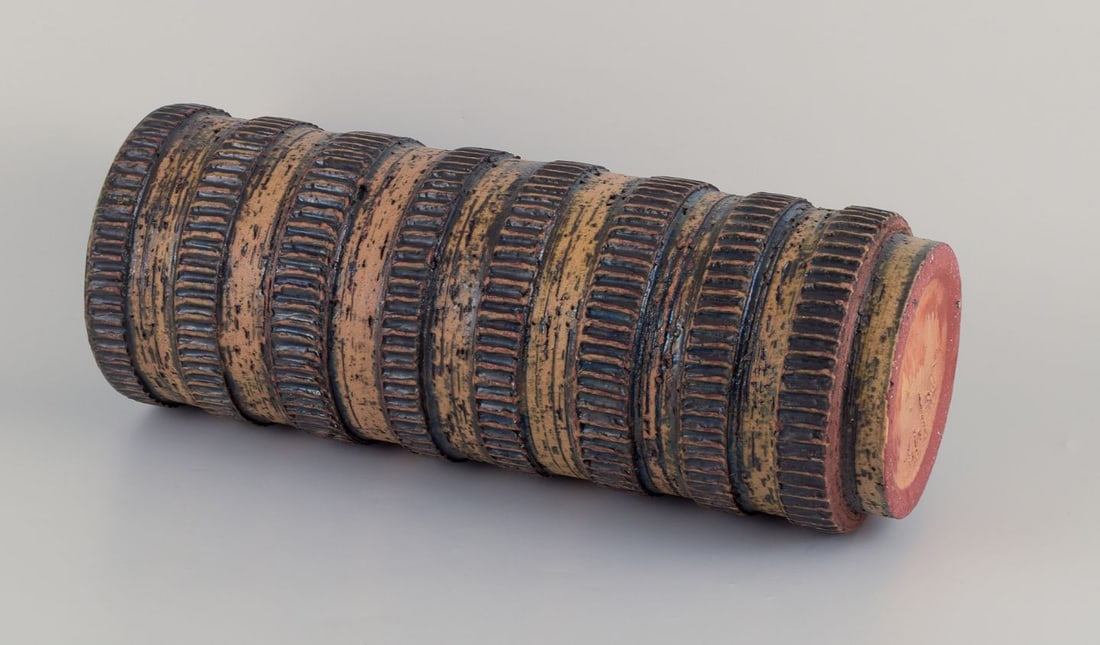 German floor vase in ceramic. Chamotte clay. Approx. 1960s - 7