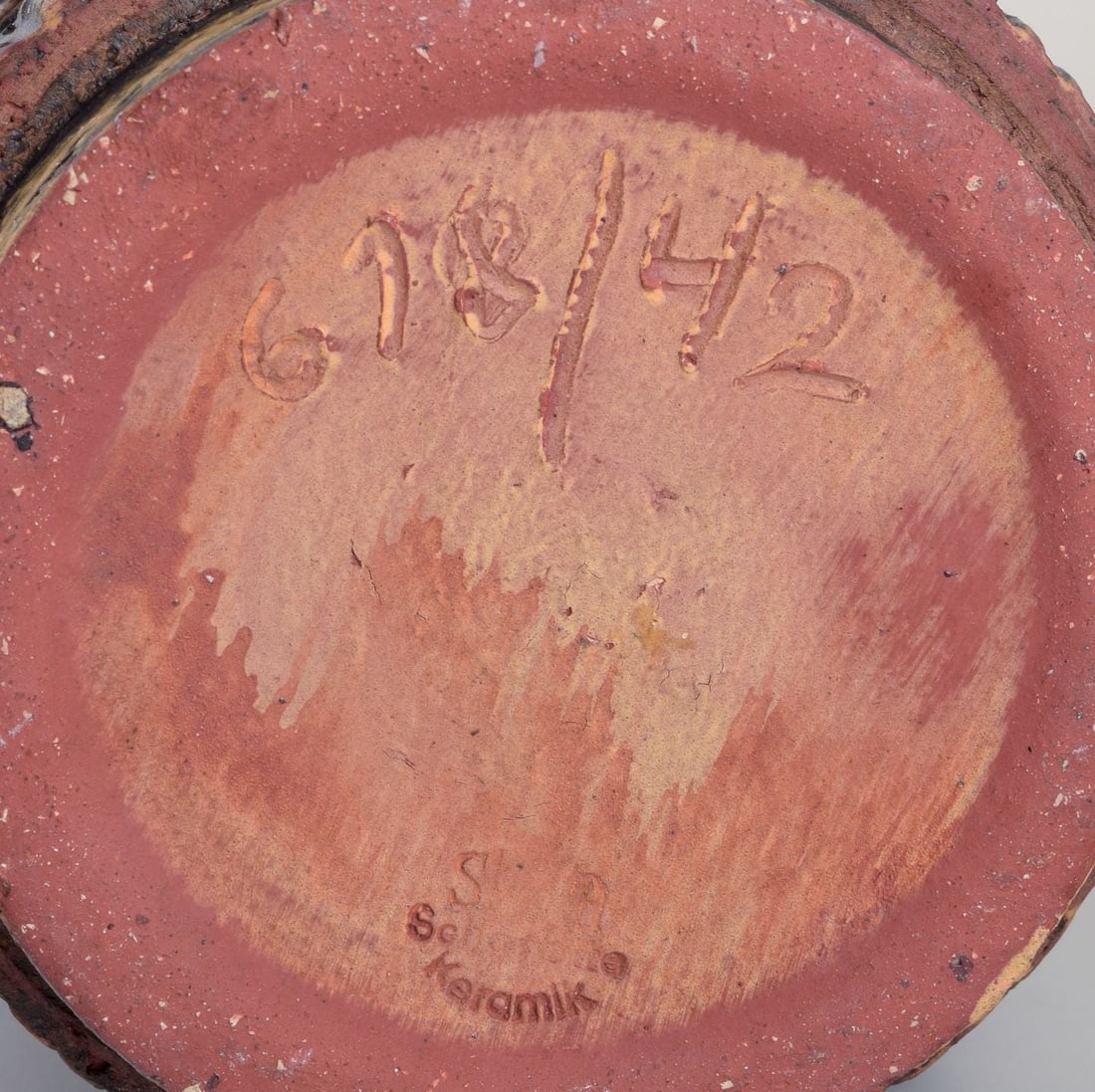 German floor vase in ceramic. Chamotte clay. Approx. 1960s - 8