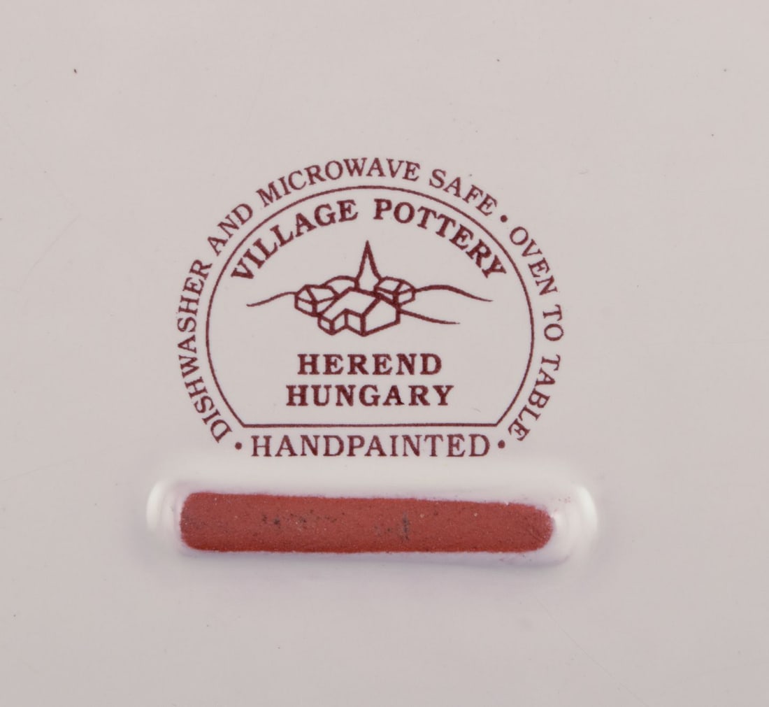 Herend, Hungary. Four square ceramic plates. Approx. 1980s. - 5