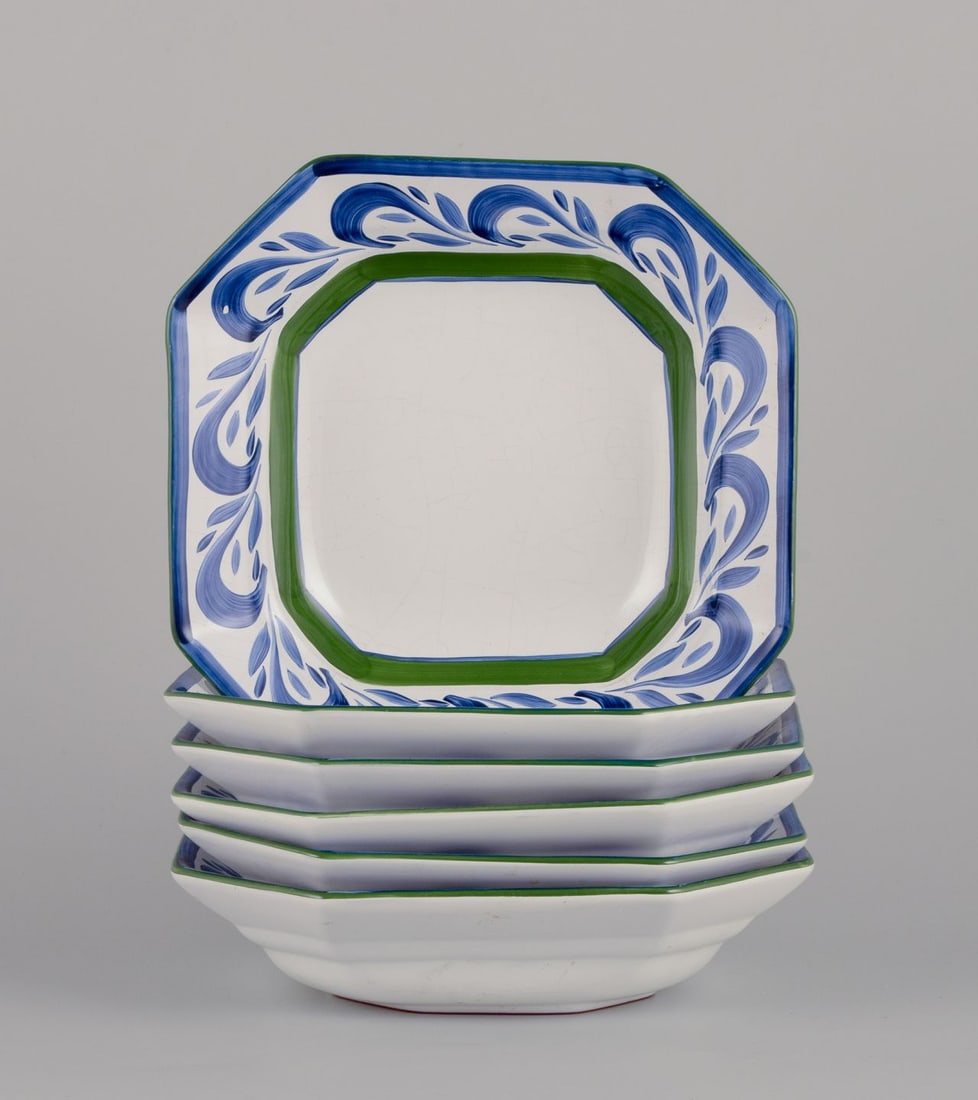 Herend, Hungary. A set of six deep ceramic plates. Approx. 1980s. (1 of 7)