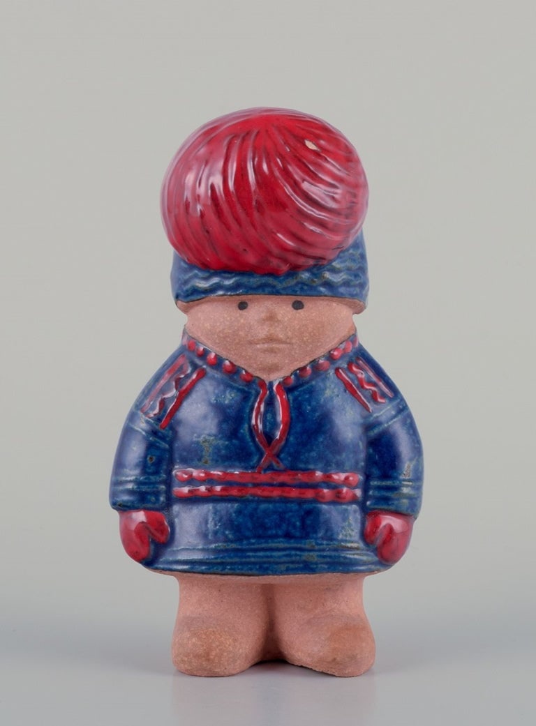 Lisa Larson for Gustavsberg. Stoneware figurine from the "Children of the World" series. "Nils" (1 of 8)
