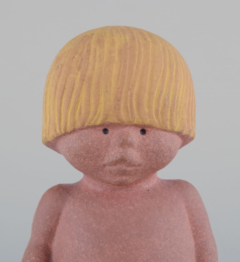 Lisa Larson for Gustavsberg. Stoneware figurine from the "Children of the World" series. Boy with a - 4
