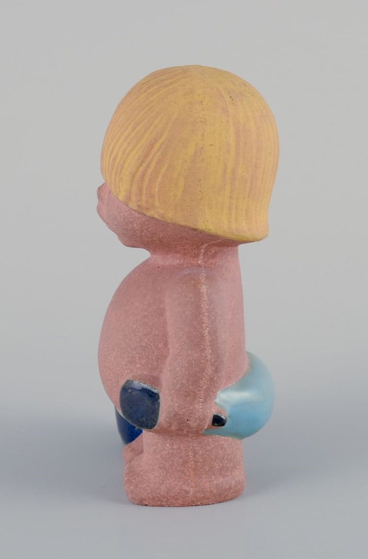 Lisa Larson for Gustavsberg. Stoneware figurine from the "Children of the World" series. Boy with a - 6