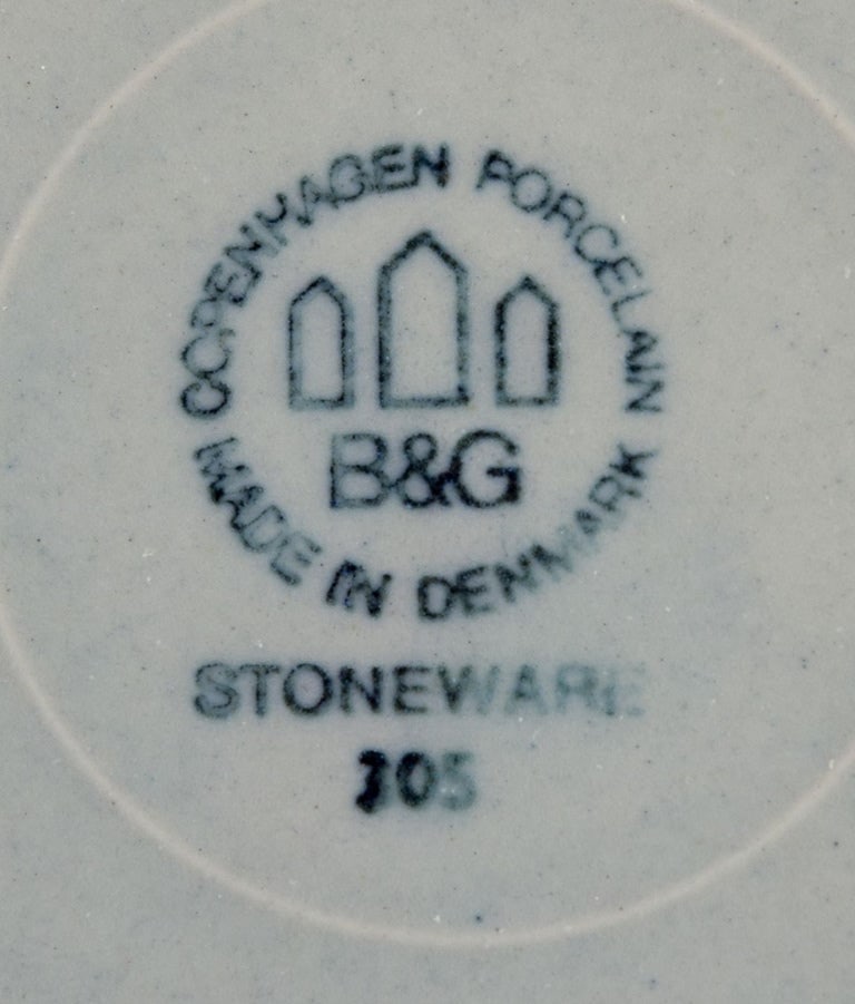 Bing & Grøndahl ”Colombia”. Four pairs of coffee cups & saucers in stoneware, with - 8