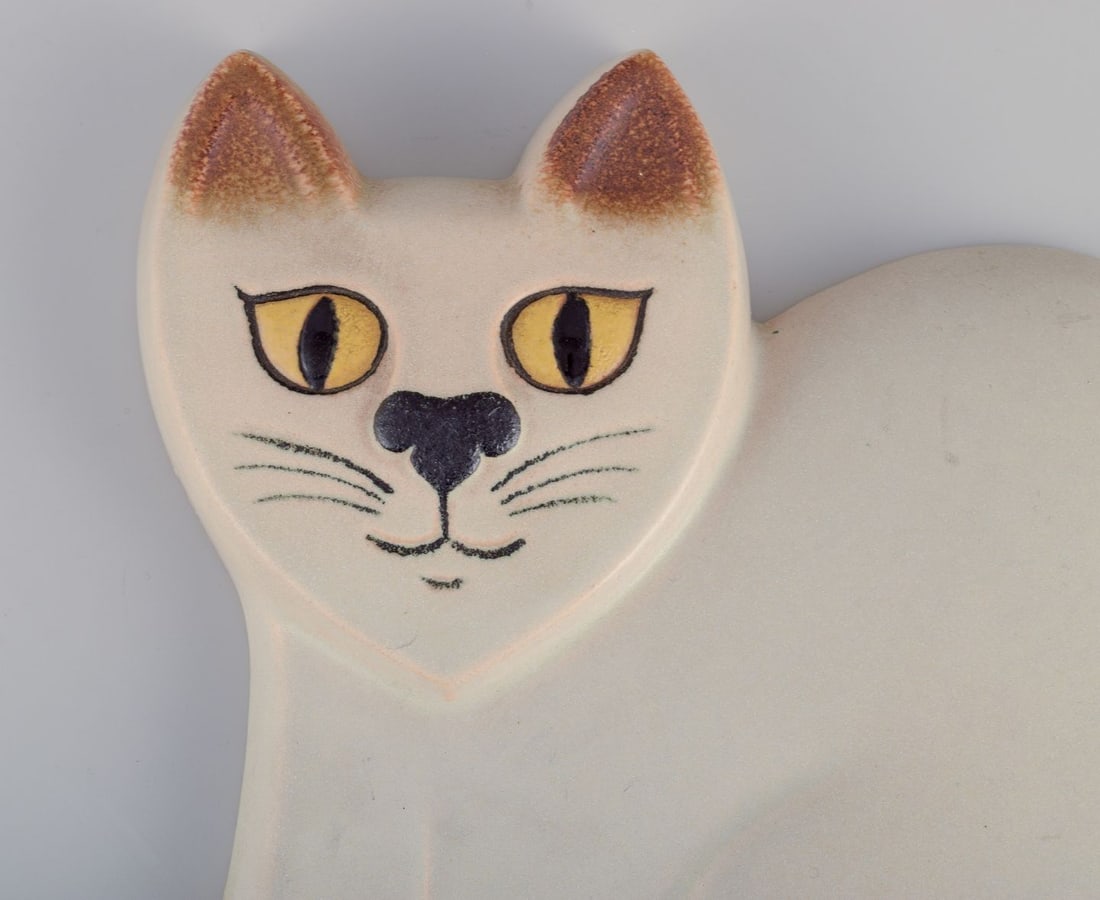 Pia Rönndahl for Gustavsberg, Sweden. Rare ceramic relief from the "Cats" series. Late 20th C. - 3