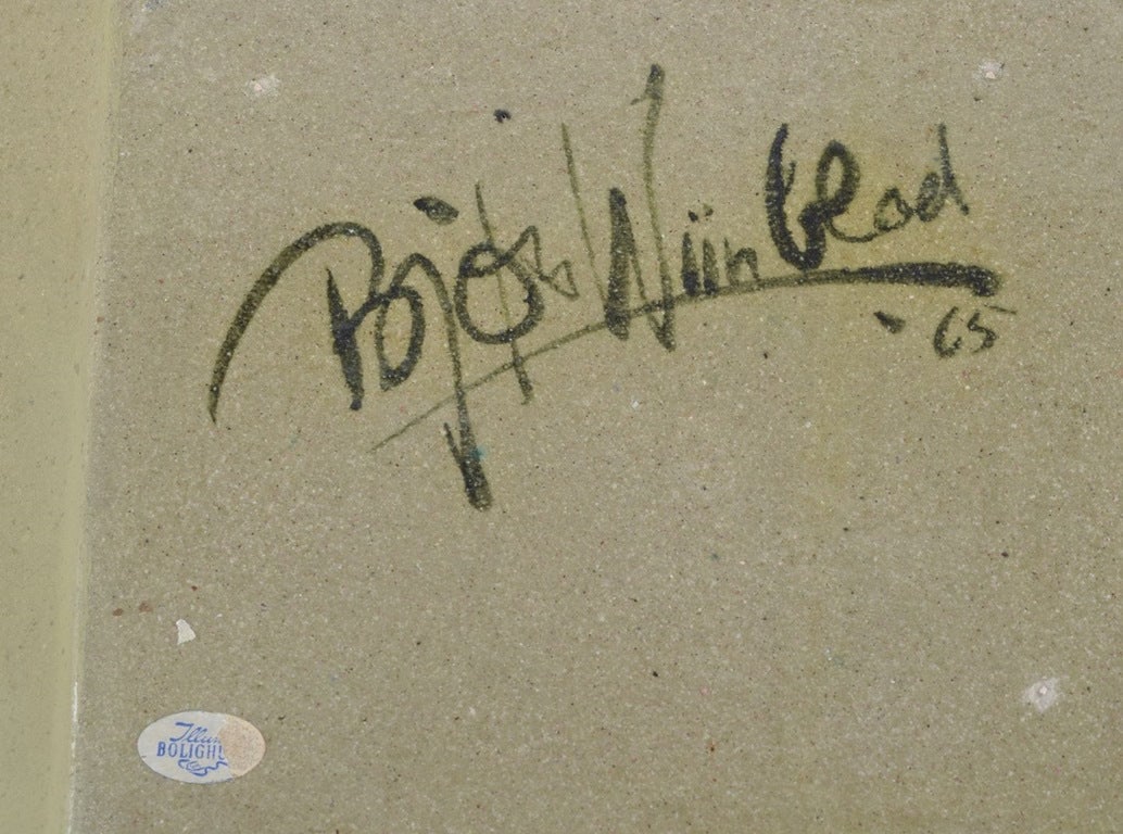 Bjørn Wiinblad, own workshop. Large ceramic bowl with female motif. Dated 1965. - 8