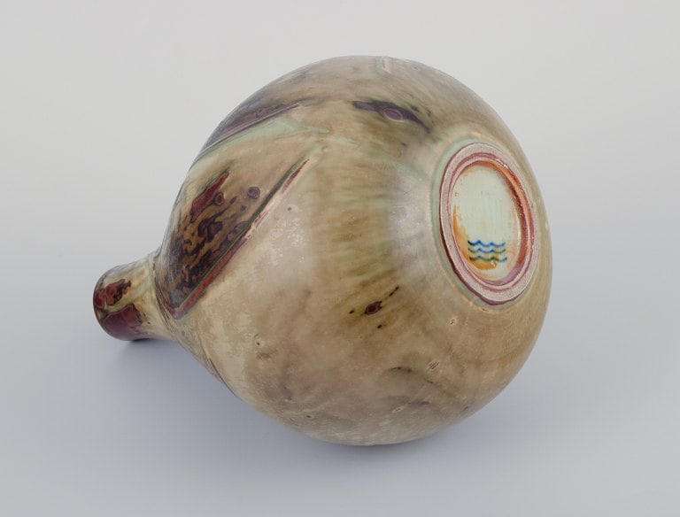 Axel Salto (1889-1961), onion-shaped vase in stoneware modeled with relief pattern, decorated with - 8