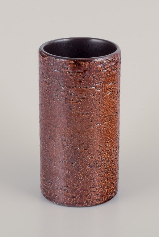Ingrid Atterberg for Upsala Ekeby, Sweden. Ceramic vase with glaze in brown hues. - 2
