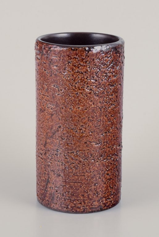 Ingrid Atterberg for Upsala Ekeby, Sweden. Ceramic vase with glaze in brown hues. - 3