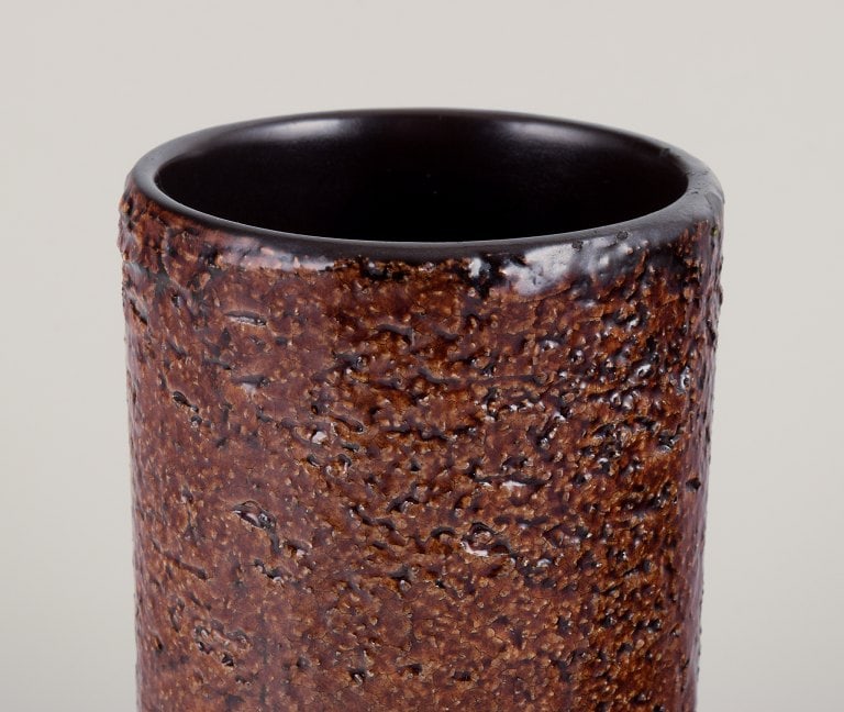 Ingrid Atterberg for Upsala Ekeby, Sweden. Ceramic vase with glaze in brown hues. - 4