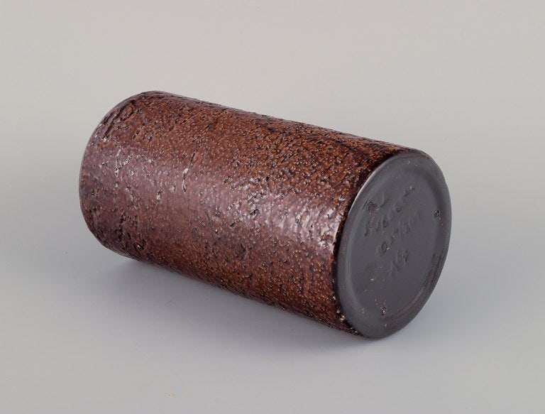 Ingrid Atterberg for Upsala Ekeby, Sweden. Ceramic vase with glaze in brown hues. - 5