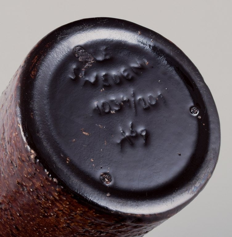 Ingrid Atterberg for Upsala Ekeby, Sweden. Ceramic vase with glaze in brown hues. - 6