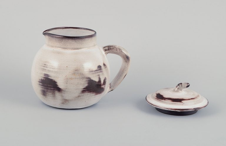 Gerard Hofmann (1917-1965), French ceramicist, own workshop. Large teapot in unique ceramics. - 3