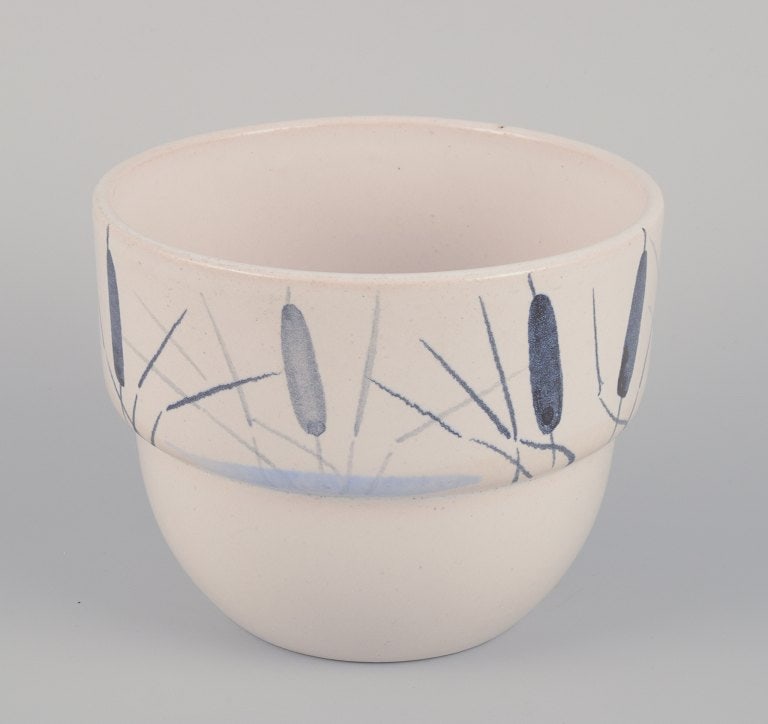 Paul Milet for Sevres, France. A pair of unique ceramic plant pot holders. Hand-decorated with - 4