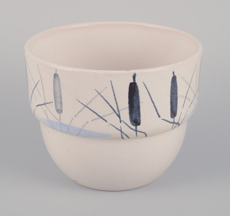 Paul Milet for Sevres, France. A pair of unique ceramic plant pot holders. Hand-decorated with - 5