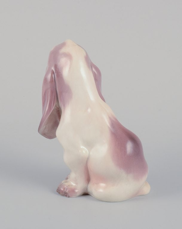 Dahl Jensen porcelain figurine of a sitting Basset Hound. - 4