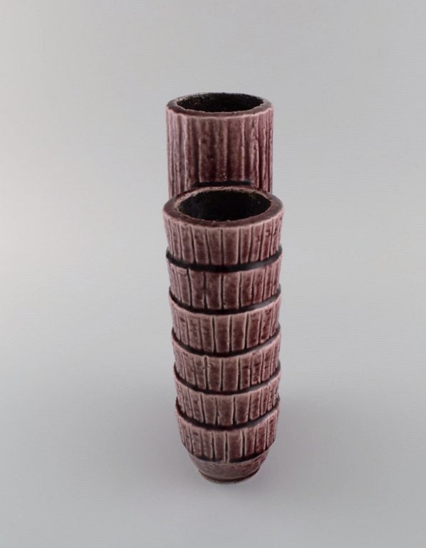 Gunnar Nylund (1904-1997) for Rörstrand. Chamotte vase in glazed ceramics. Beautiful glaze in - 4