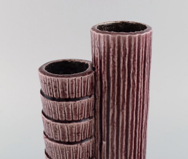 Gunnar Nylund (1904-1997) for Rörstrand. Chamotte vase in glazed ceramics. Beautiful glaze in - 5