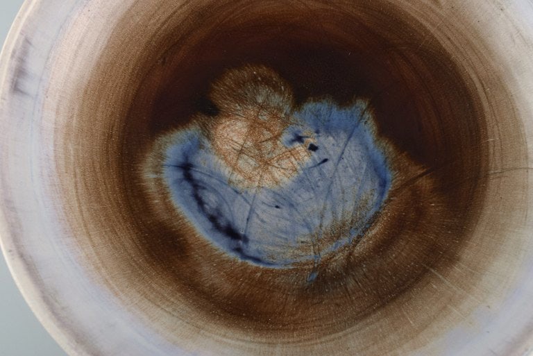 Georges Jouve (1910-1964), France. Unique bowl in glazed stoneware. Beautiful glaze in blue and - 4