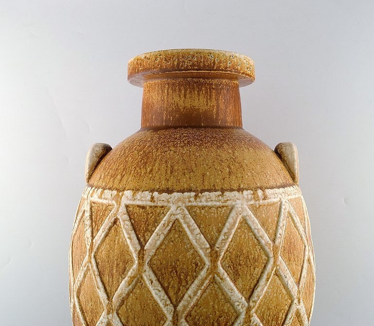 Gunnar Nylund for Rörstrand / Rorstrand. Colossal unique floor vase with geometric pattern in - 2