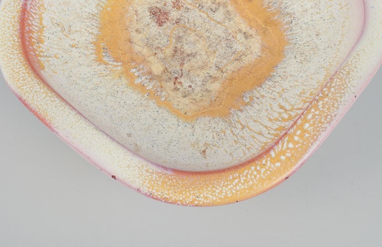 Anna-Lisa Thomson (1905-1952) for Upsala Ekeby, Sweden. Low ceramic bowl with yellow and - 4