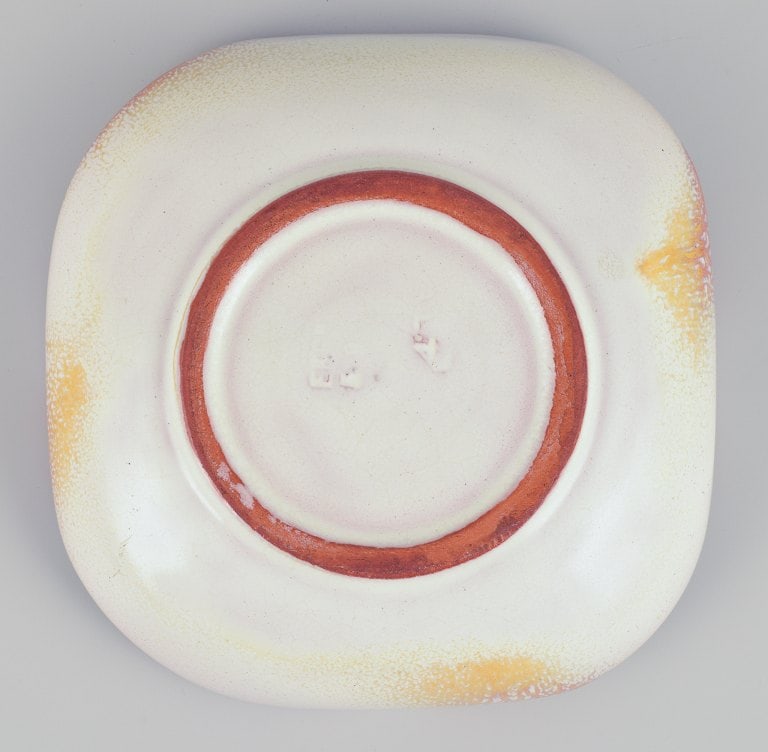 Anna-Lisa Thomson (1905-1952) for Upsala Ekeby, Sweden. Low ceramic bowl with yellow and - 8