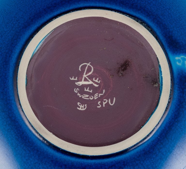 Carl Harry Stålhane (1920-1990) for Rörstrand, Sweden. Ceramic bowl in turquoise glaze. - 5